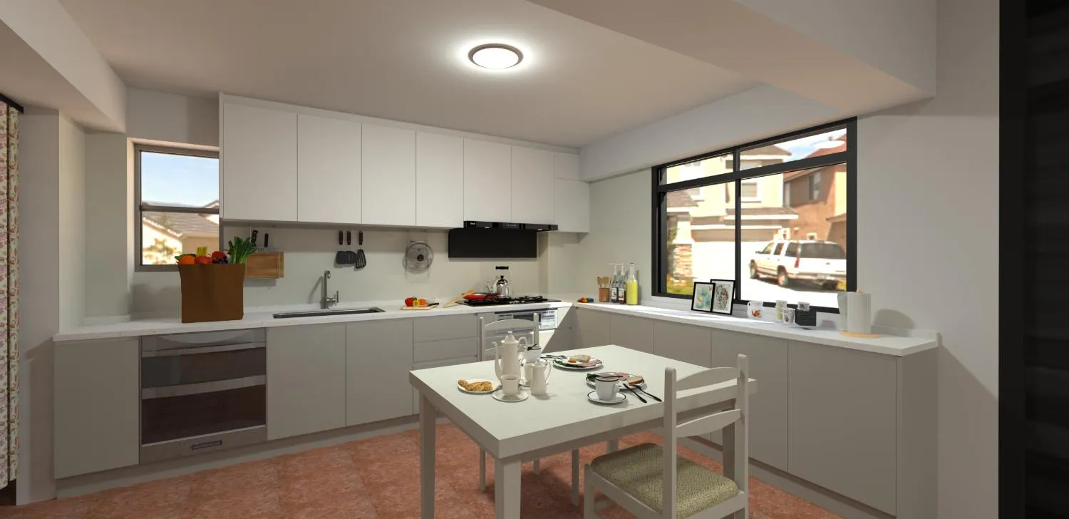 廚房系統廚具設計-3D模擬圖與實際完工對照