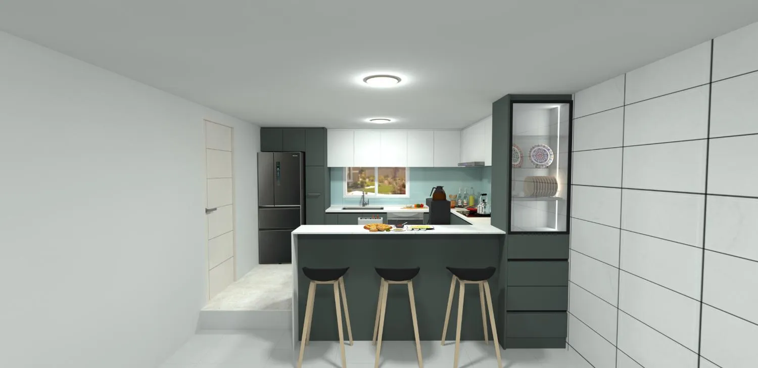 霧面結晶鋼烤門板-現代風廚具設計