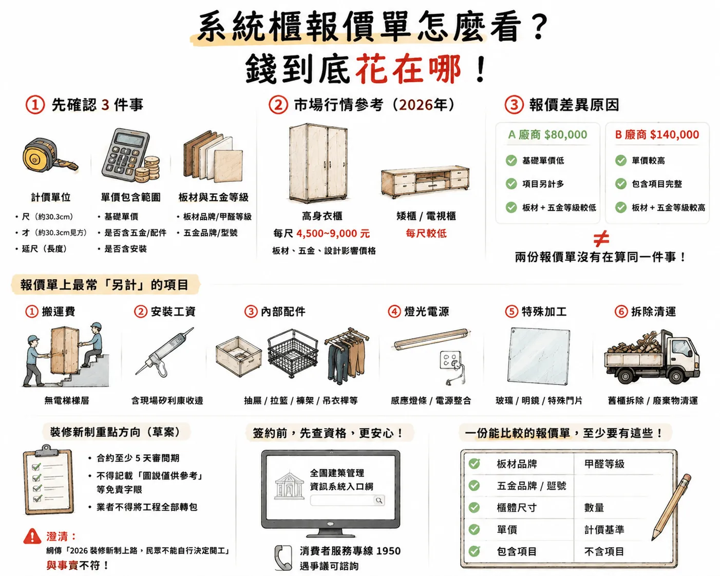 系統櫃的設計裝潢報價單要怎麼看?